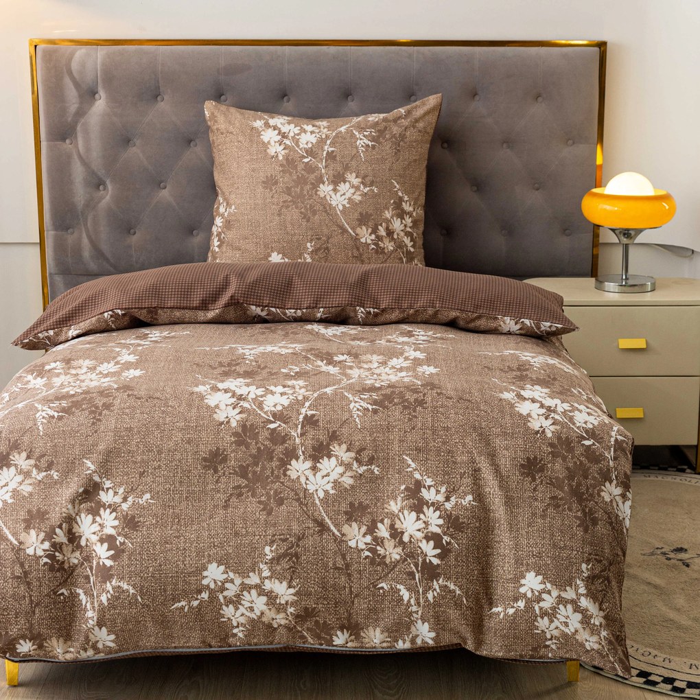 PrzytulneMieszkanie.pl PrzytulneMieszkanie.pl Pościel z mikroflanelu BRONIVA brązowe Rozmiar pościeli: 70 x 90 cm | 140 x 200 cm