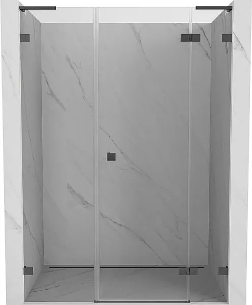 Mexen Lunar L drzwi prysznicowe uchylne prawe 155 cm, transparent, gun gray szczotkowany - 834SL-155-050-66-00-P