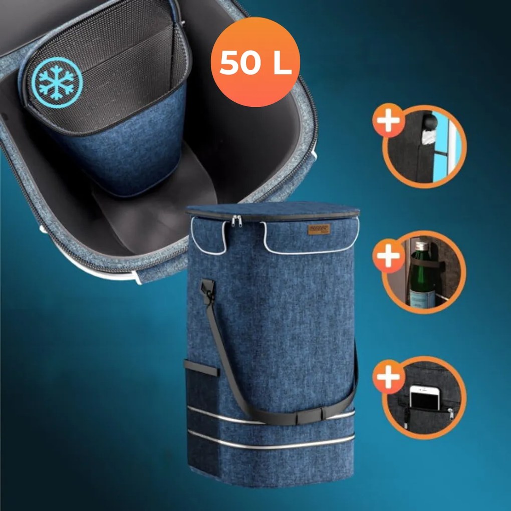 Torba na zakupy na kółkach do schodów COMFORT, 50l, niebieska Monzana