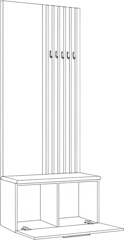 Masseno Garderoba MODULO 80,6/204/40 cm do Przedpokoju Nowoczesna Kaszmir
