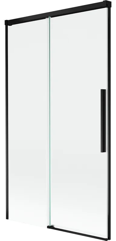 Mexen Rox parawan nawannowy 2-skrzydłowy rozsuwany 100 x 150 cm, transparent, czarny - 8C9-100-001-70-00