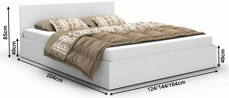 Czarne Łóżko Z Pojemnikiem I Materacem 160X200 W1-W59