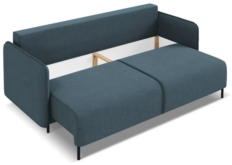 Niebieska rozkładana/ze schowkiem sofa 226 cm Luana – Makamii