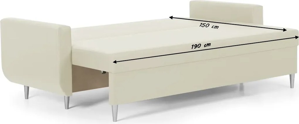 Kanapa sofa 3 os z funkcją spania RED Czarny