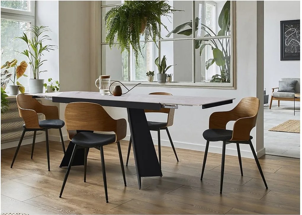 Rozkładany stół do jadalni z ceramiką "Equinoxe" Szary Marmur 6-10 osób