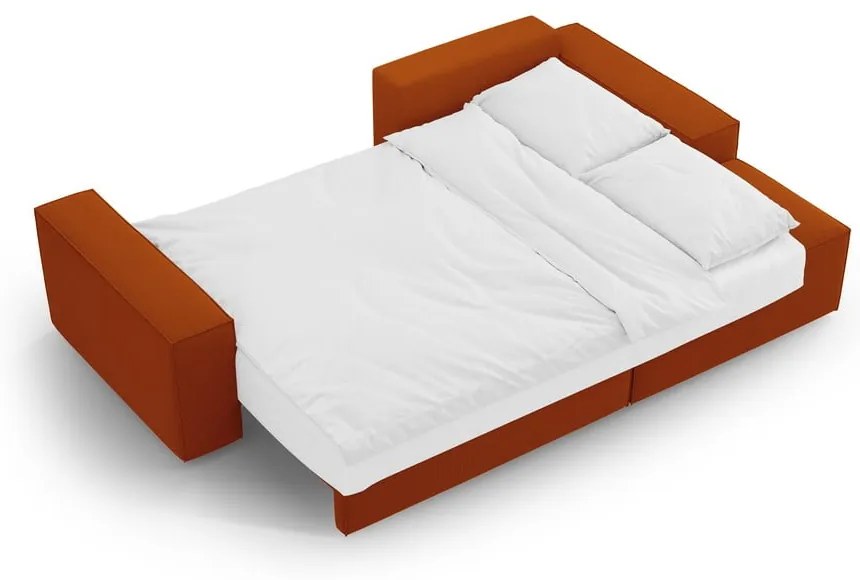 Ceglasty rozkładany narożnik (prawostronny) Jodie – Micadoni Home
