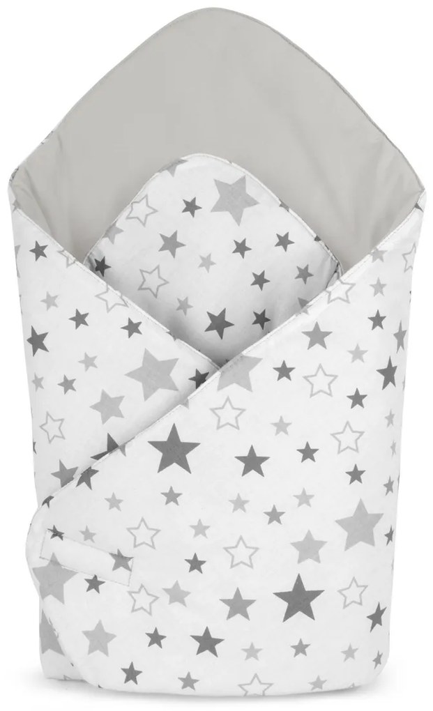 Owijka dziecięca Bellatex Stars szara, 75 x 75 cm