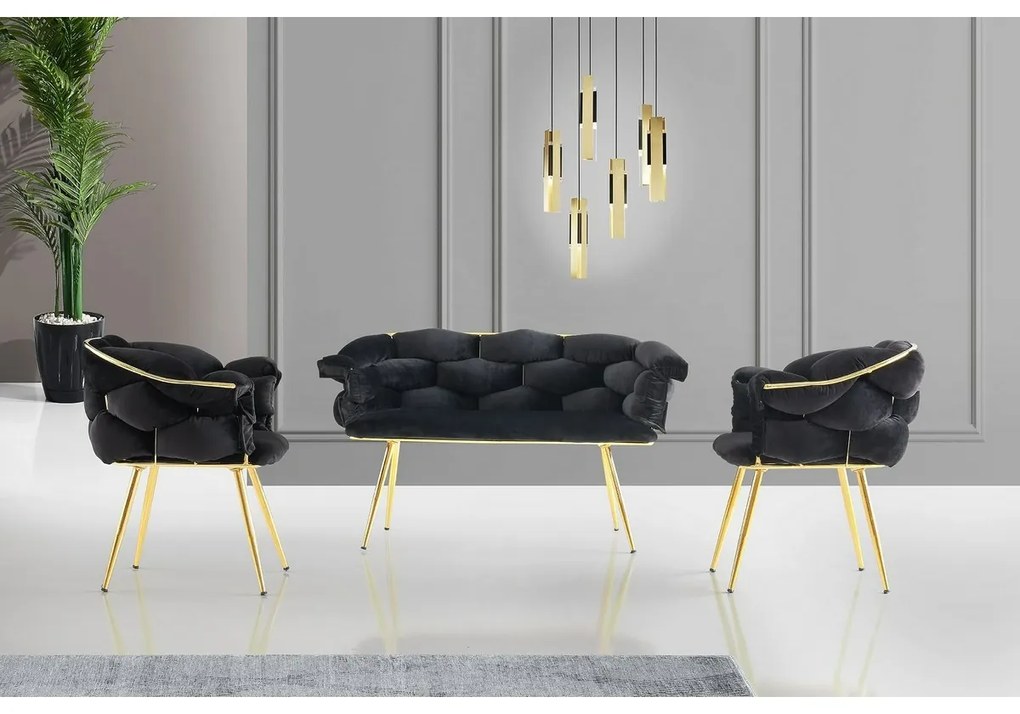 Zestaw wypoczynkowy Balon Black and Gold, 3 sztuki