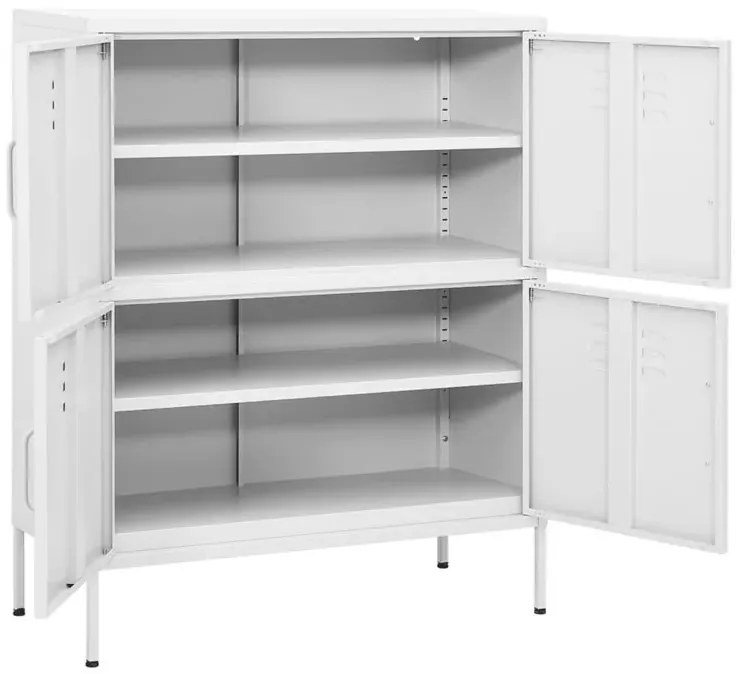 Biała stalowa szafka na nóżkach E3-C23