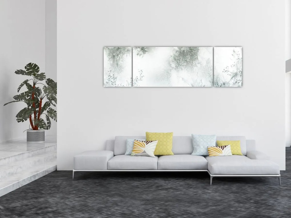 Obraz abstracji liści (170x50 cm)