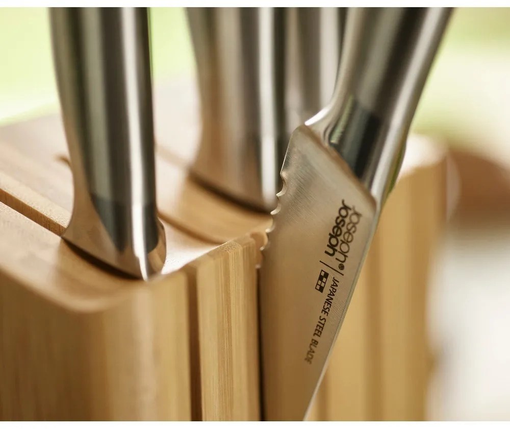 Zestaw noży ze stojakiem ze stali nierdzewnej 5 szt. Elevate Bamboo – Joseph Joseph