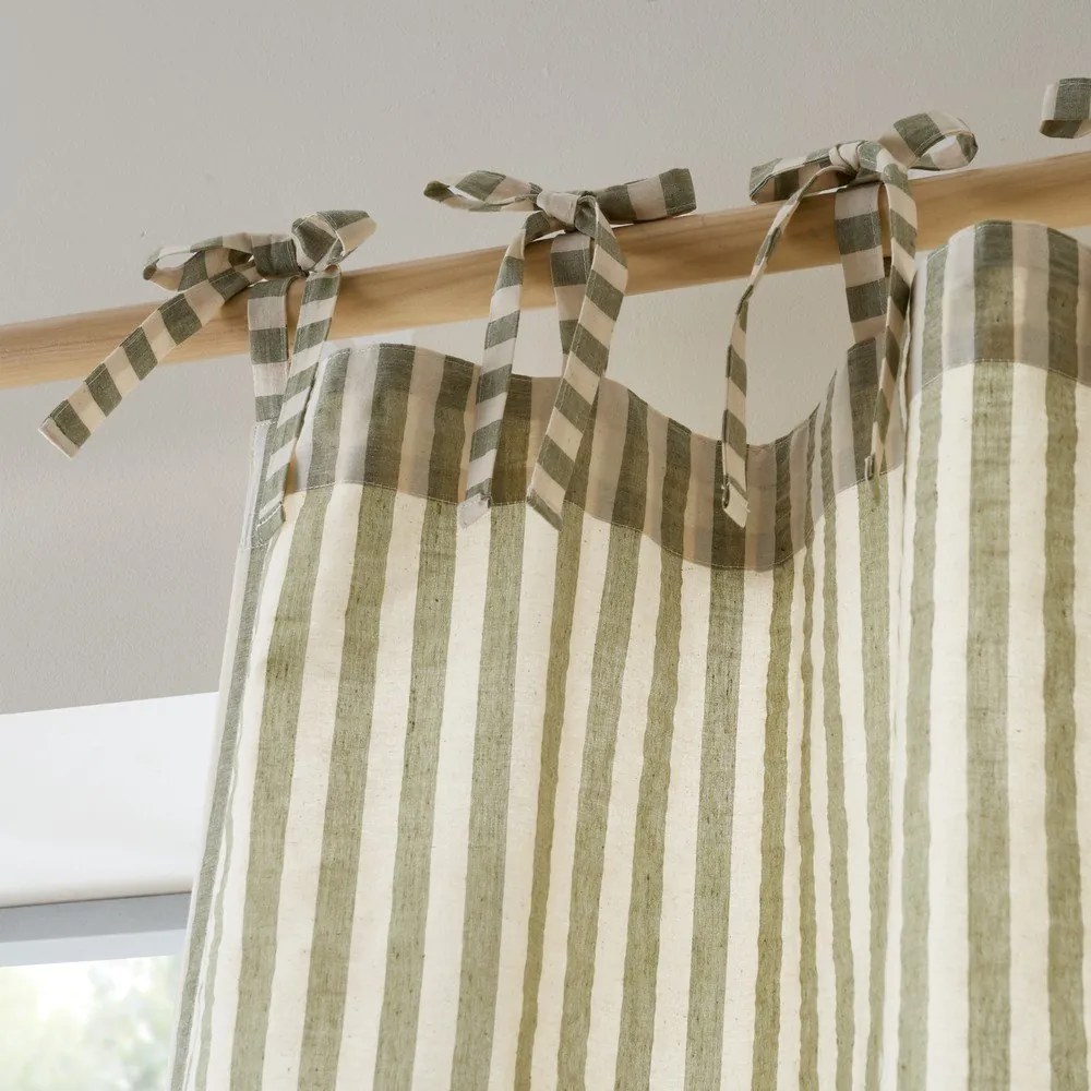 Zielona zasłona 140x183 cm Zanzibar Woven Stripe – Pineapple Elephant