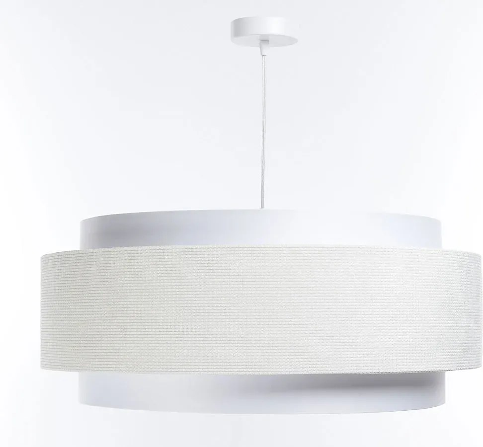 Biała lampa wisząca z dwuczęściowym kloszem L2-N22