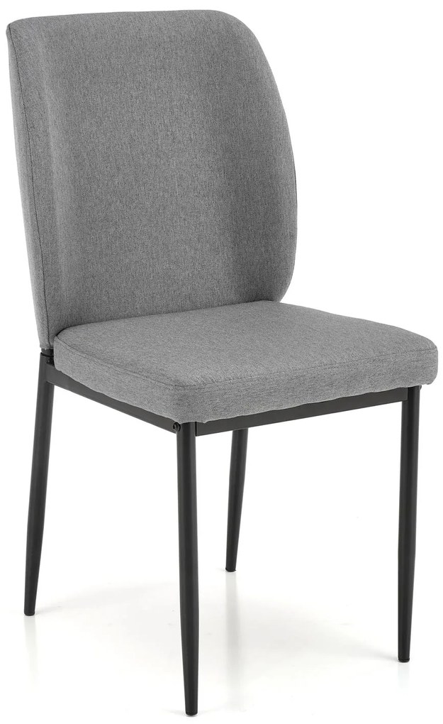 JASPER stół + 4 krzesła SZKLANY STÓŁ tapicerowane krzesła tkanina szare