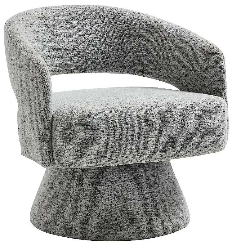 Obrotowy fotel z szarej aksamitnej tkaniny j FEDOTE