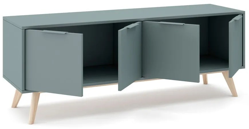 Szarozielona szafka pod TV 140x53x40 cm Pisco – Marckeric