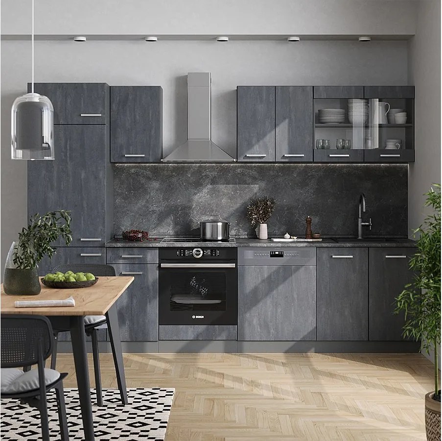 Aneks kuchenny czarny beton/antracyt 300x60x81.6 r-line