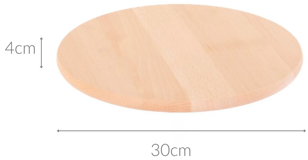 Obrotowa taca do serwowania, drewno bukowe, Ø 30 cm
