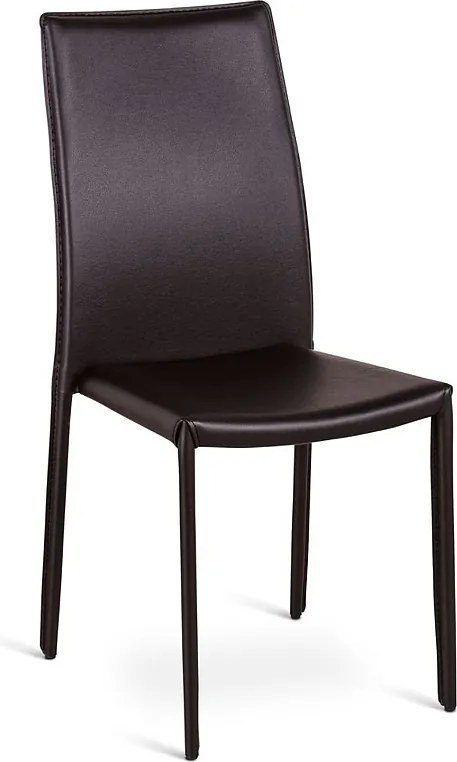 Zestaw 4 zabytkowych krzeseł do jadalni "Fiordaliso" ze skóry ekologicznej w kolorze czekoladowym, składanych, 41x42 cm, wys. 95 cm