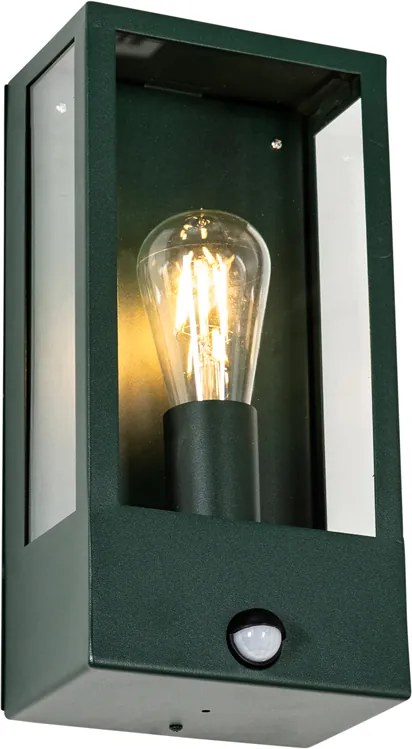 Lampa ścienna zewnętrzna ciemnozielona z czujnikiem ruchu IP44 - Rotterdam
