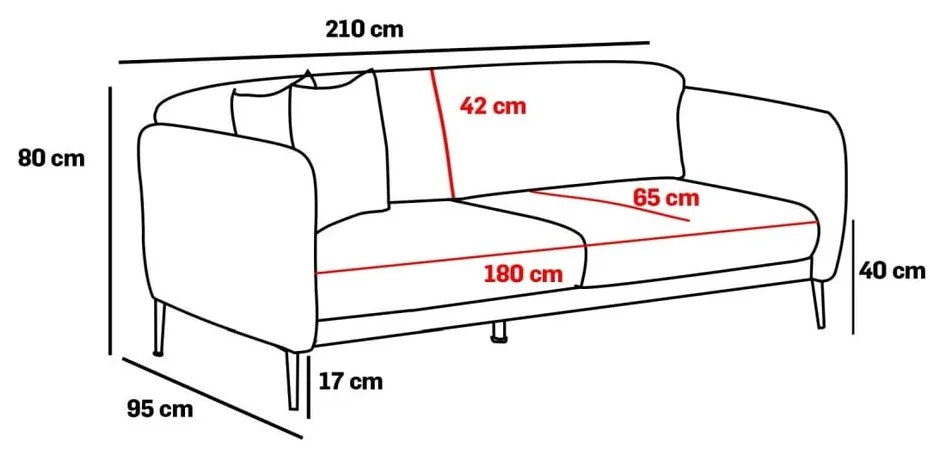 Biała rozkładana sofa 210 cm Simena – Balcab Home