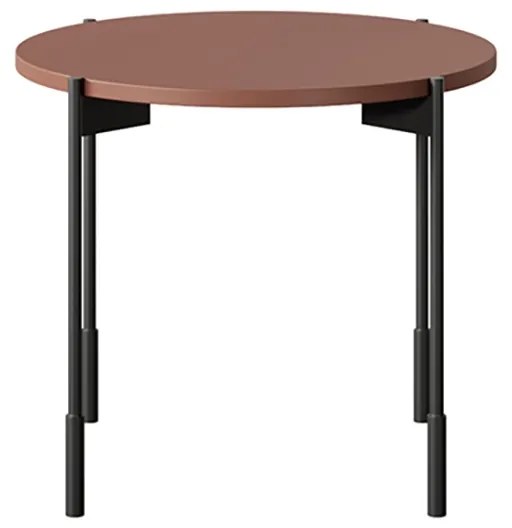 Stolik kawowy Sonatia 45 cm okrągły na metalowych nogach - burgund