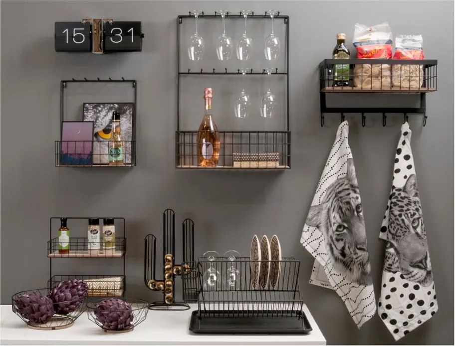 Czarny ociekacz na naczynia PT LIVING