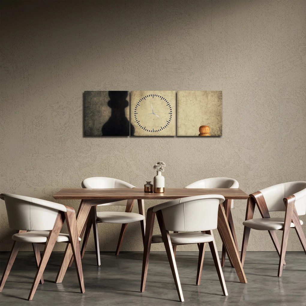 Obraz - Szachy 2 (z zegarem) (90x30 cm)
