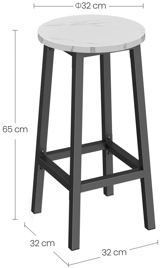 Nowoczesny hoker z podnóżkiem marmur + czarny S8-P89