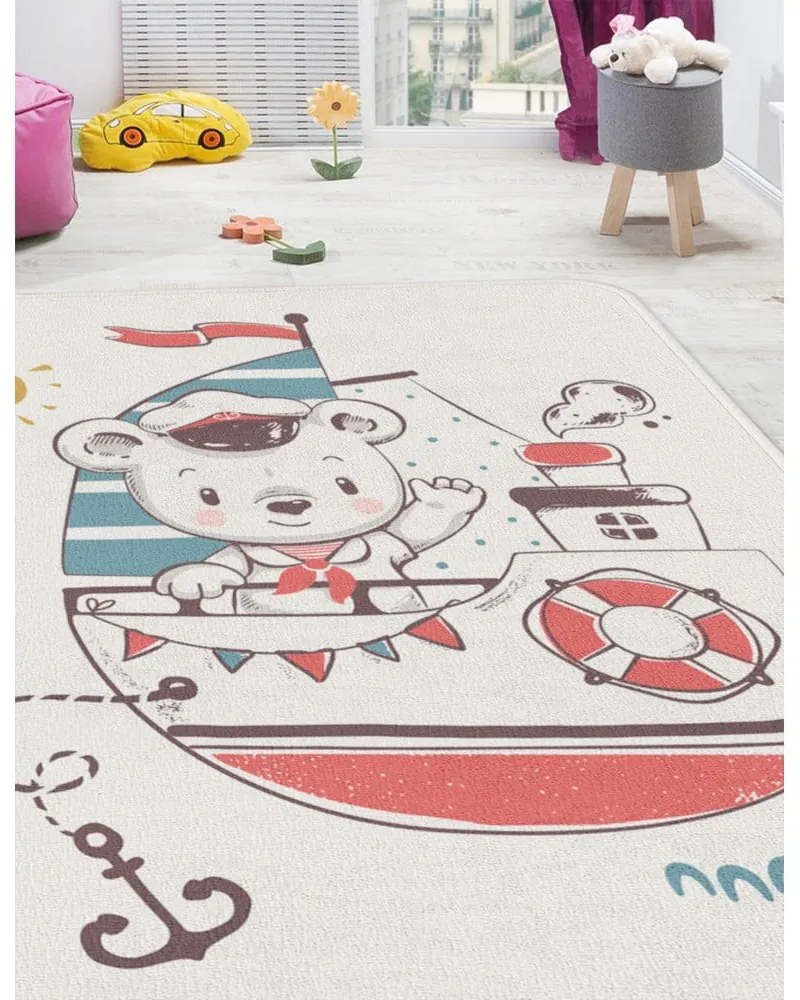 Biały dywan dziecięcy 80x140 cm Teddy Sailor – Oyo Concept