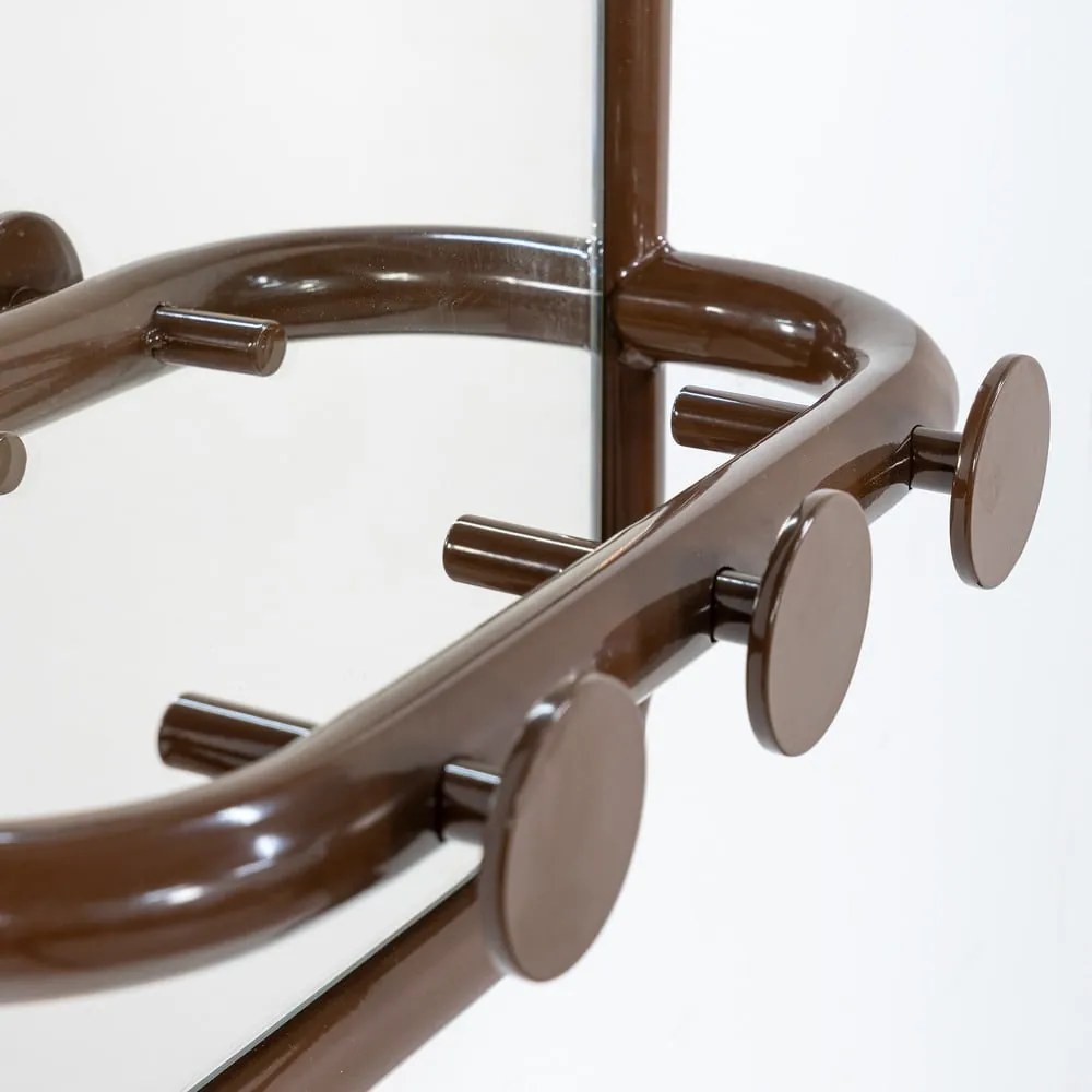 Ciemnobrązowy metalowy panel z wieszakami do przedpokoju 35x60x11 cm Retro – Spinder Design