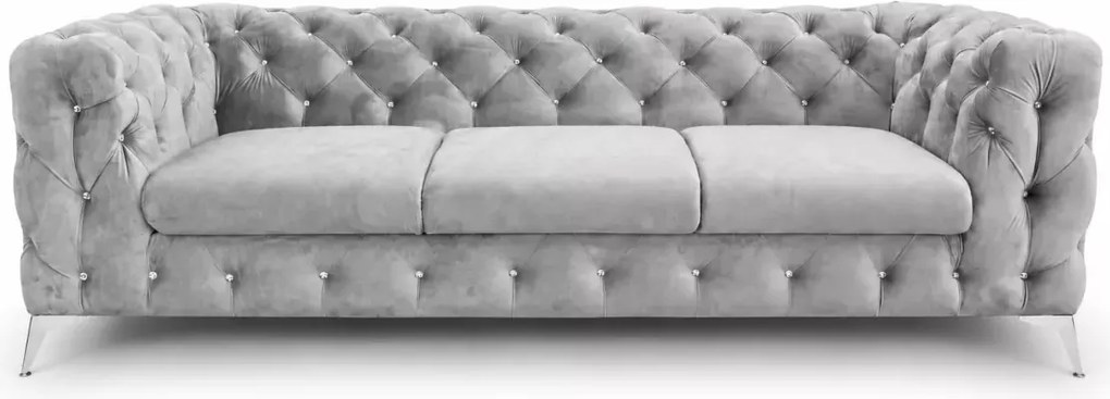 Sofa 3 osobowa Moet głęboko pikowana elegancka do salonu na nóżkach