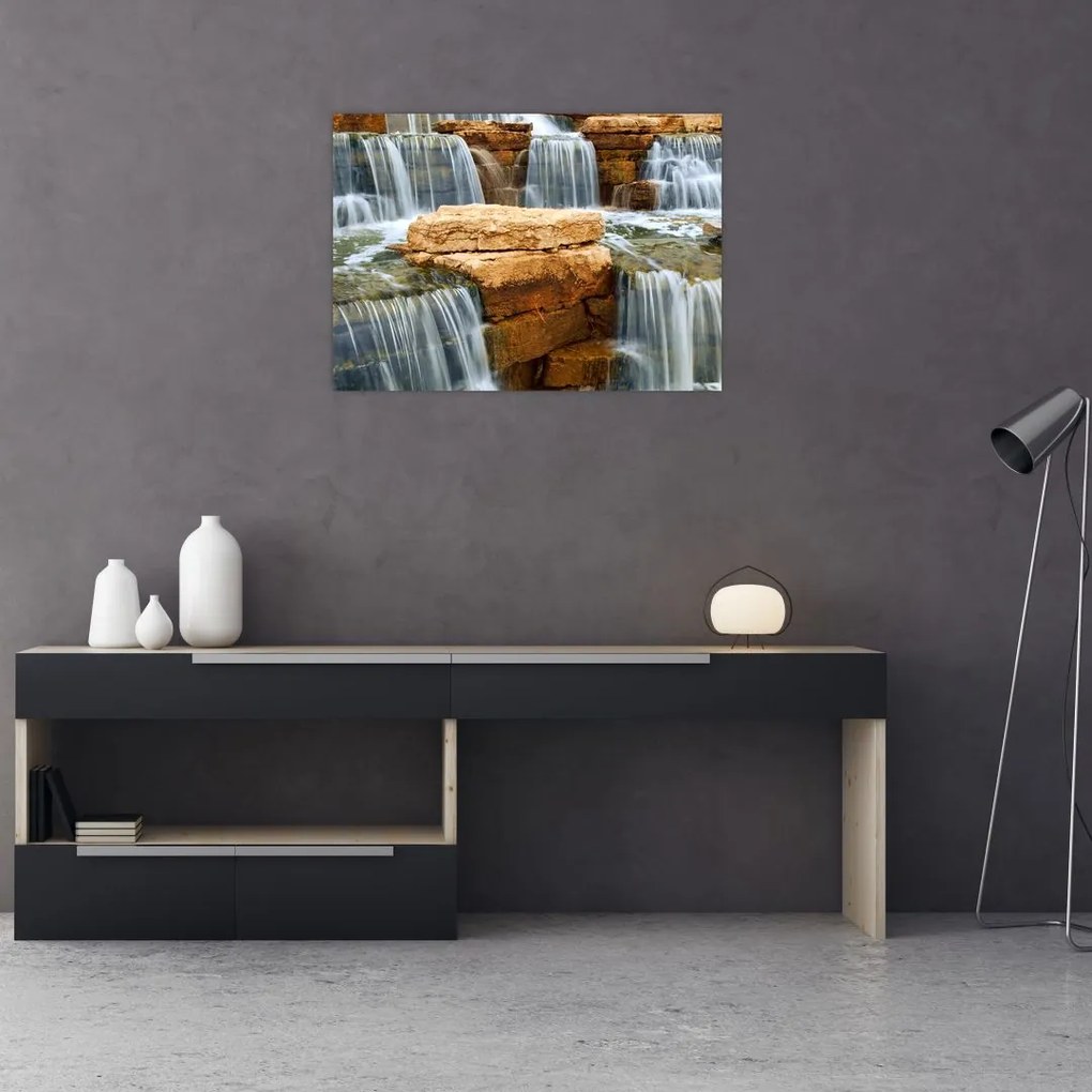 Obraz na szkle wodospadu (70x50 cm)