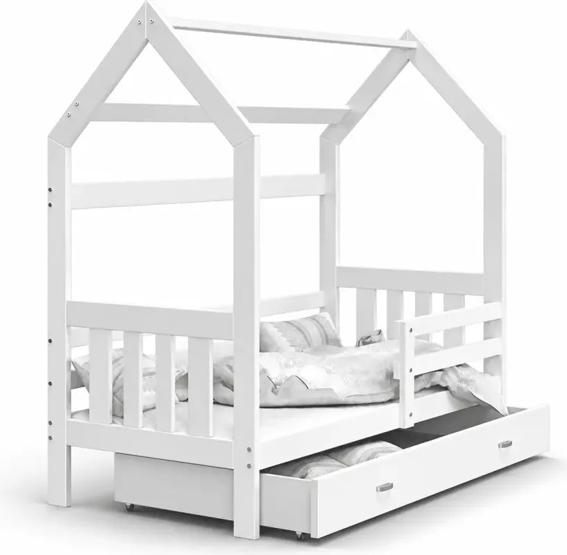 Łóżko dziecięce domek Lante z szufladą 80x160 80x190 stelaż Flex MDF łóżko dla dziecka
