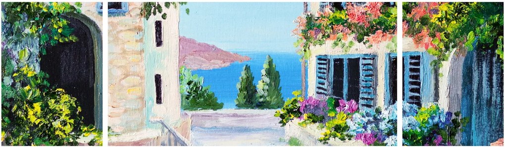Obraz - Grecka aleja, obraz olejny (170x50 cm)