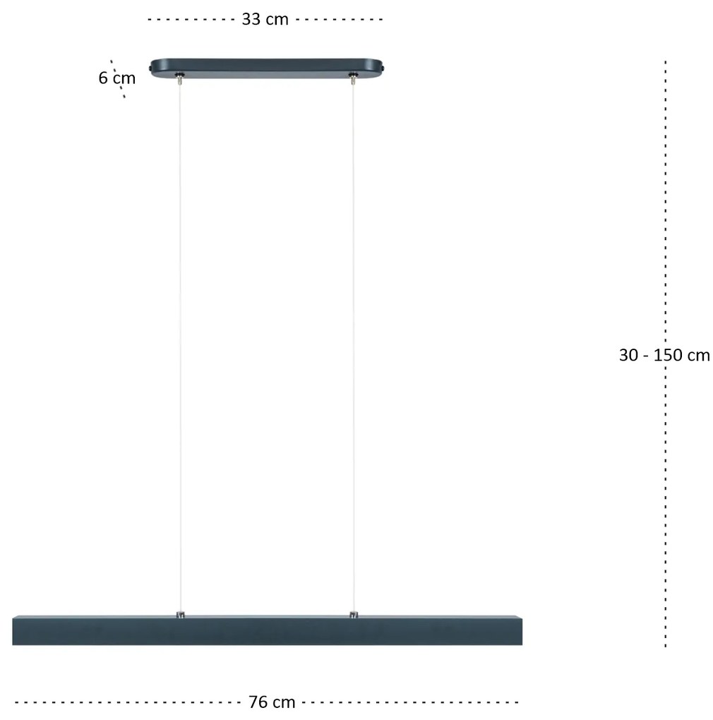 Antracytowa lampa wisząca LED 76cm z metalu W76LED-4K-ANTHRAZIT wymien