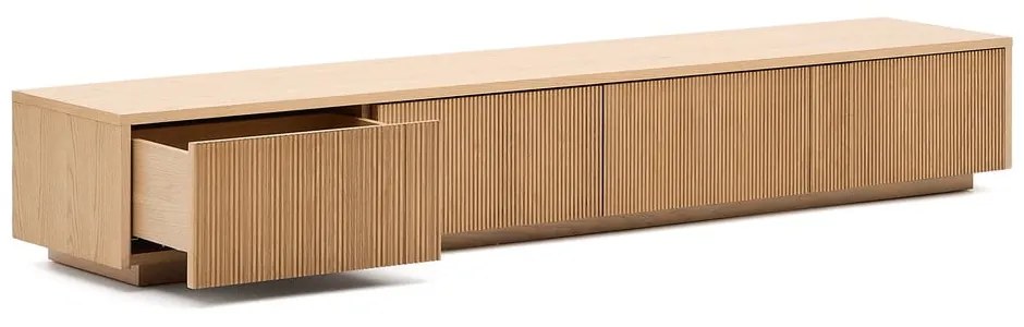 Szafka pod TV w dekorze dębu w naturalnym kolorze 200x30x40 cm Helvine – Kave Home