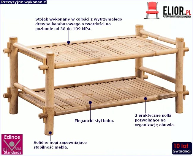 Drewniany stojak na buty w stylu H4-R89