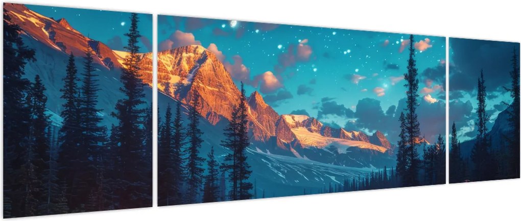 Obraz - Kemping w górach (170x50 cm)