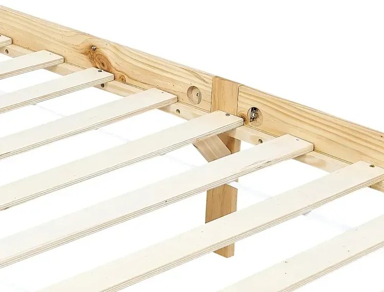 Łóżko z baldachimem w kolorze naturalnego drewna sosnowego 100x200cm - Tamai