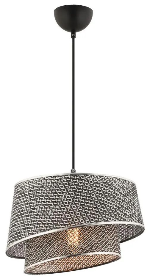 Lampa wisząca na lince BARETTE 1xE27/60W/230V szara/błyszczący chrom