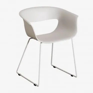 Zestaw 2 Krzeseł Ogrodowych Z Polipropylenu I Stali Alanys Biało-szary - Sklum