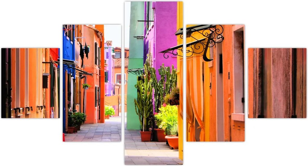 Obraz - Kolorowy dom w Burano, Wenecja (125x70 cm)
