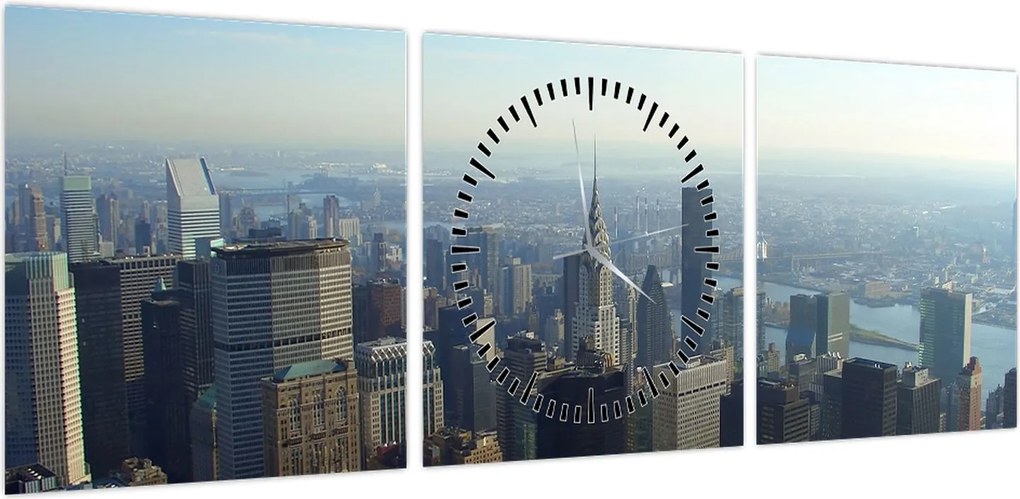 Obraz - Manhattan za dnia (z zegarem) (90x30 cm)