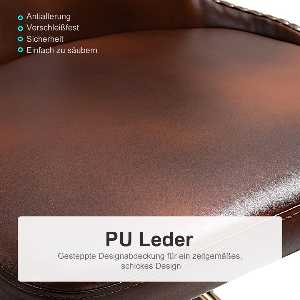 HOMCOM krzesło barowe krzesło bistro krzesło do jadalni z podnóżkiem wysokim oparciem PU