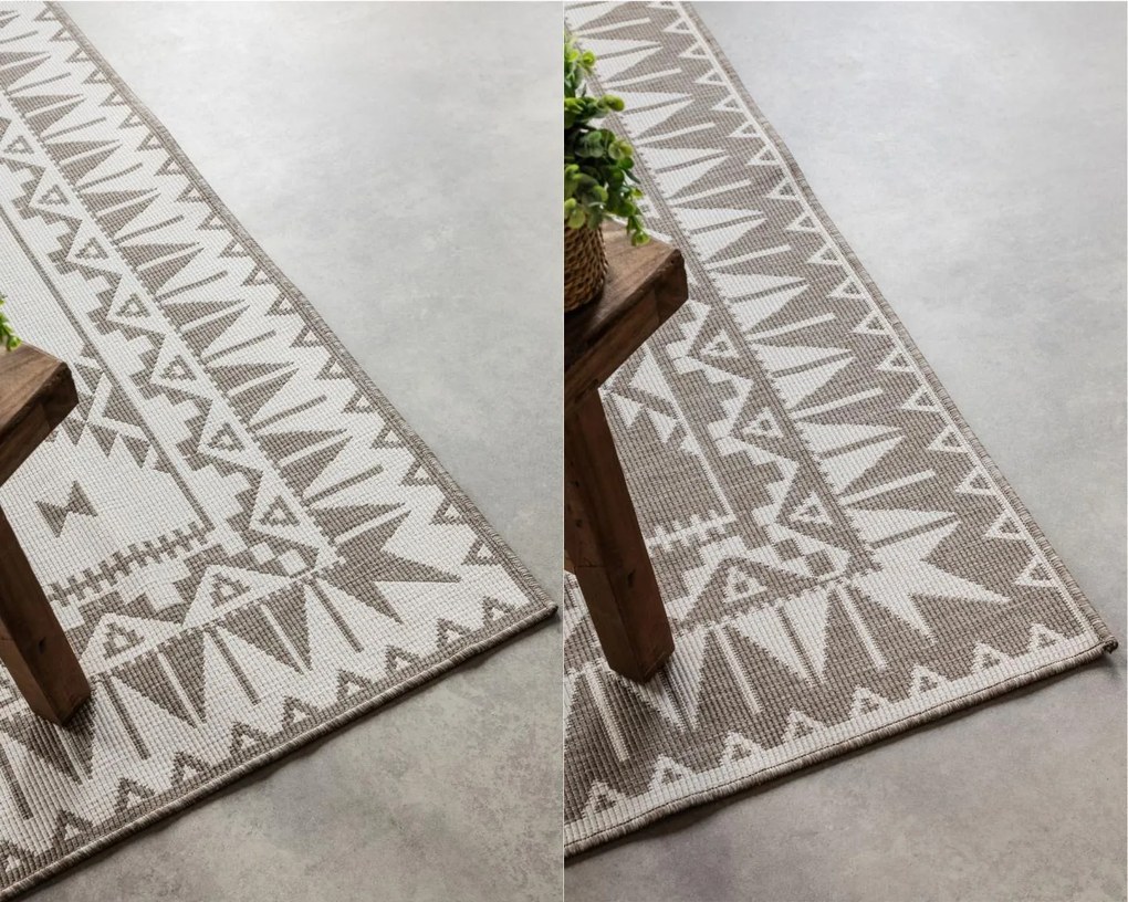 Dywan dwustronny zewnętrzny Gemini kremowo-brązowy 200 cm x 290 cm