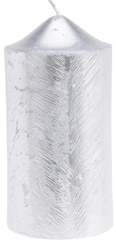 Świeca ozdobna z metalicznym wzorem, 7 x 14 cm