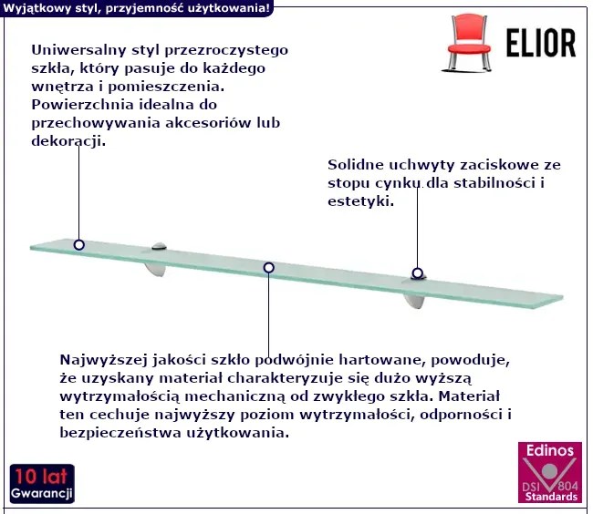 Podwieszana półka szklana 100x10 - Imker