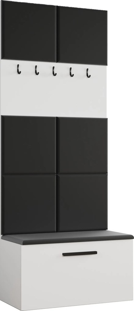 Masseno Garderoba MODULO 80,6/204/40 cm do Przedpokoju Nowoczesna Biała