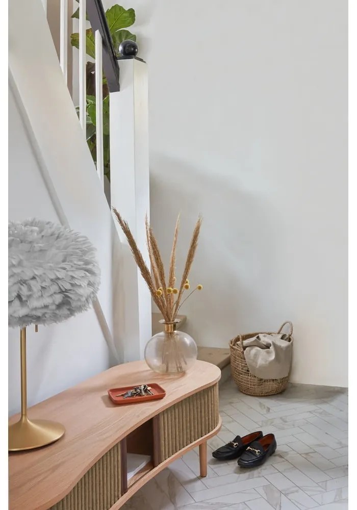 Szaro-brązowa szafka pod TV w dekorze dębu 140x40 cm Audacious – UMAGE